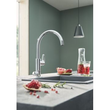 Baterie de bucatarie Grohe BauCurve Blue Pure,  monocomanda, pipa inalta, fara filtru, crom - 31723000