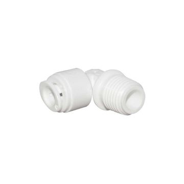 Conector curbat, 1/4" furtun x 1/4" filet ext., 90 grade, cuplare cu mufa rapida