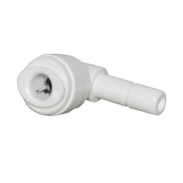 Conector L, 1/4" furtun (6 mm) x 1/4" tub (6 mm), cuplare cu mufa rapida pentru furtun de 6 mm