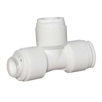 Conector T, 3/8" furtun x 1/4" furtun x 3/8" furtun, pentru ramificatie, conectare cu mufa rapida pentru furtun de 6 si 9 mm