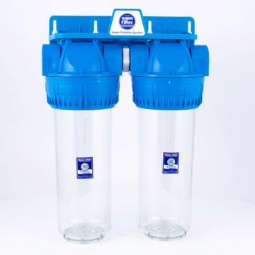 Sistem de filtrare duplex transparent AQUAFILTER 10   (FHPRCLx-3B-TWIN)
