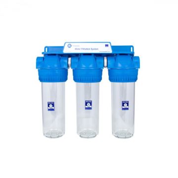 Sistem de filtrare Triplex transparent 10   in 3 etape Aquafilter FHPRCLx-3B-TRIPLE