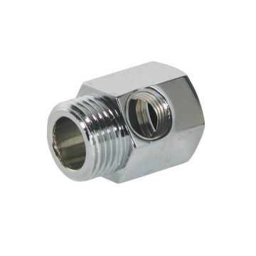 Teu cromat, 3/8" filet ext x 1/4" filet int. x 3/8" filet ext.