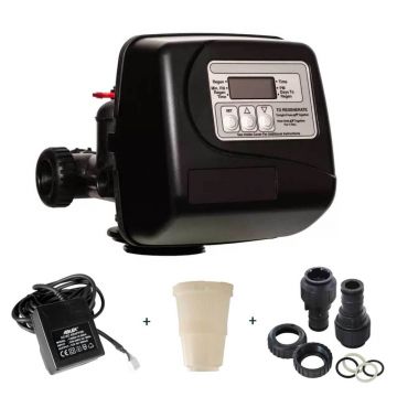 Valva de comanda pentru statii automate de filtrare, Clack WS1TC, kit complet cu sursa, distribuitor si conexiuni, programare in functie de volum sau timp