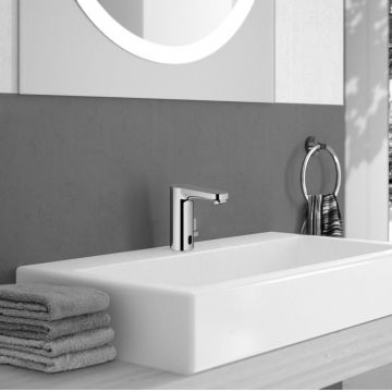 Baterie lavoar senzor Grohe Eurosmart Cosmo E mixare,crom, furtune flexibile, alimentare la priza-36325001