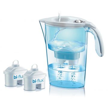 Cana filtranta de apa Laica Mechanical + 2 filtre, Alb, 2.3 litri, J31CC21