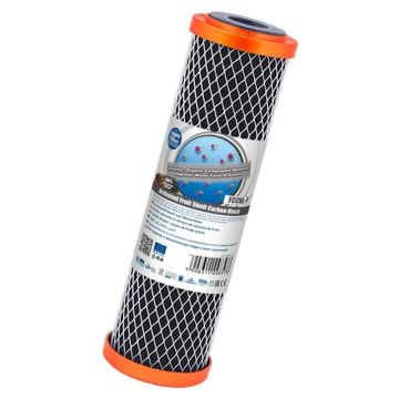 Cartus din carbune activat bloc din coaja de fructe, AquaFilter FCCBL-P, dimennsiuni standard 10"x2.5"