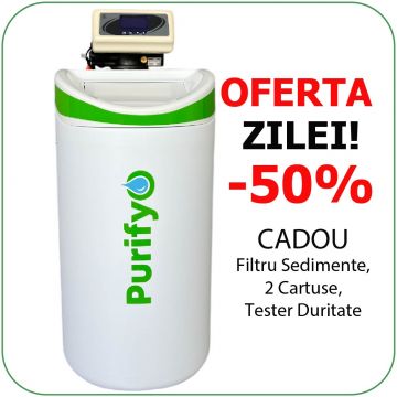 Dedurizator Purifyo SDP 20 Litri + CADOU: Carcasa filtru, Tester duritate, Cartus filtrare