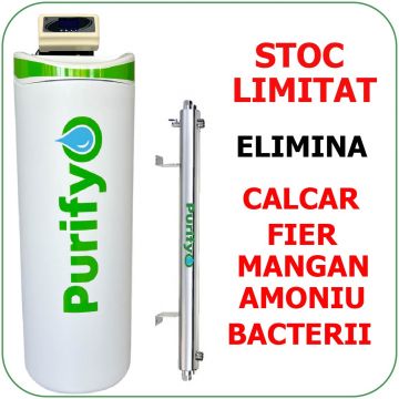 PACHET: Statie Dedurizare, Deferizare, Demanganizare, Amoniu 25 litri + Sterilizator UV 55 W