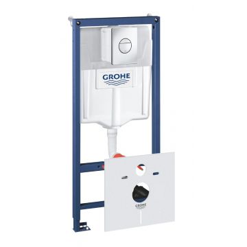 Set 4 in 1 rezervor WC Grohe Rapid SL, placa actionare crom, izolare fonica - 38813001