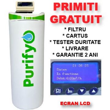 Statie Dedurizare Purifyo 26 Litri+CADOU: Carcasa filtru, Tester duritate, Cartus tratare